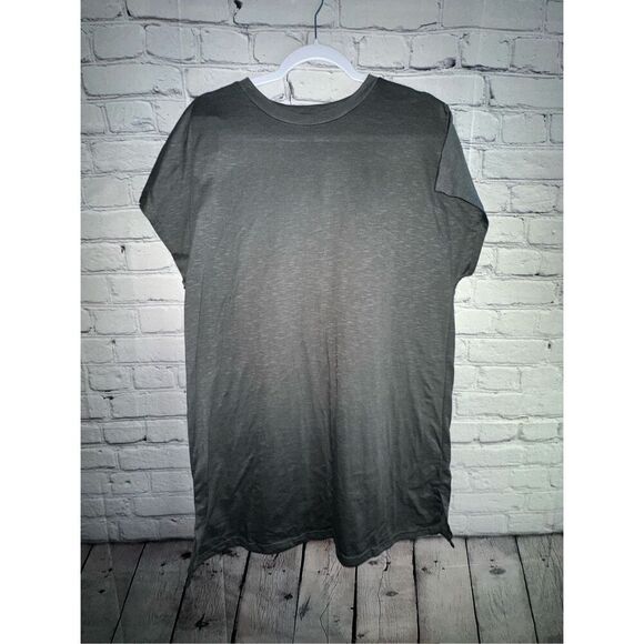 Women's Jersey Oversized-Fit Short-Sleeve Pocket T-Shirt Dress Medium Gray - Picture 1 of 5